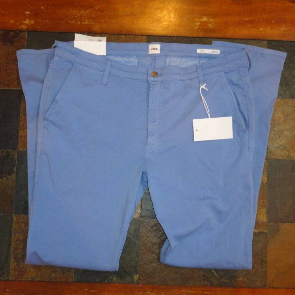 EDWIN Endurance "Mason" Slim Chino Blue Slacks Pants Size 38 x 32 NWT